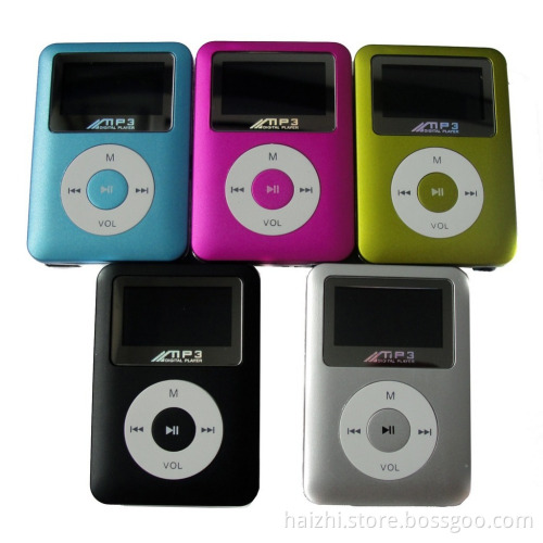 LCD Screen MP3 Player with clip/mini mp3 player with loud speaker built in speaker mp3 player